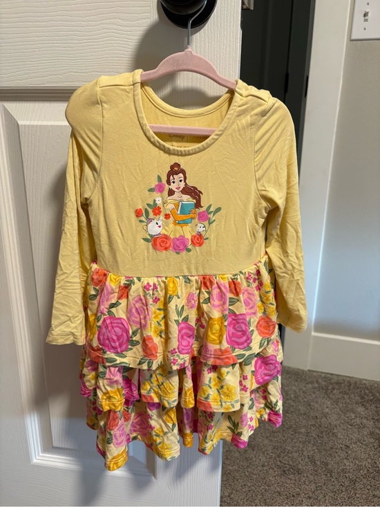 Little Sleepies Other - Little sleepies Disney Yellow Belle Floral Ruffle Dress